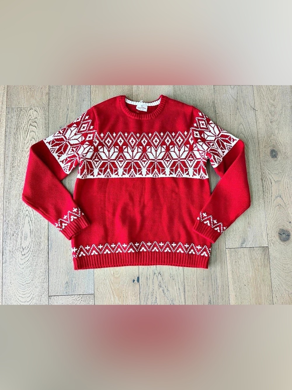 Hanna Andersson Red Fair Isle Holiday Cotton Sweater Size 160 (Large Kids)